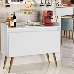 Buffet 3 Portas Gold Branco/Mel/Branco – MÓVEIS PRIMUS