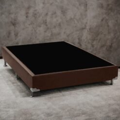 Base Box Casal Simples Corino Marrom – ALTO NÍVEL CAMAS E COLCHÕES