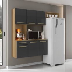 Cozinha Suspensa Carol 1,63 m Atacama/Grafite – ARAMÓVEIS