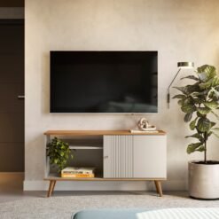 Rack até 50" Rubi Nature/Off White - LINEA BRASIL