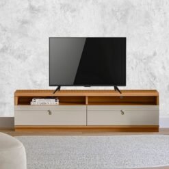 Rack até 70" Ouro Preto Nature/Off White - LINEA BRASIL