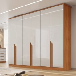 Guarda-Roupa 6 Portas Bianca 2,30 m Nature/Off White - BIANCHI