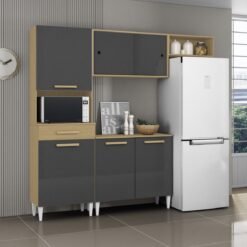 Cozinha Compacta Isabelle 2,013 m Atacama/Grafite – ARAMÓVEIS