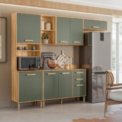 Cozinha Maria Flor Freijó/Verde - NICIOLI