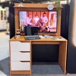 Escrivaninha com Painel Doble Cinamono/Off White - MÓVEIS ALBATROZ