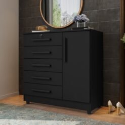 Cômoda com Sapateira Vitória Preto – RUD RACK