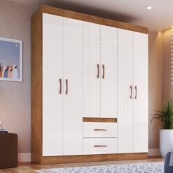 Guarda-Roupa Montevidéu 10206 1,37 m Off White/Nogueira - DORIPEL