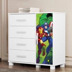 Cômoda 4 Gavetas com Sapateira Lívia (Menino) Vingadores 404188 - MADEC/VJ MÓVEIS
