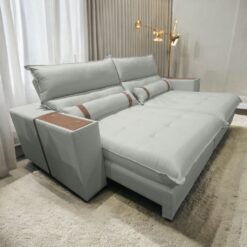 Sofá Retrátil e Reclinável Ravello 2,50 m Linho Gelo 07 - INNOVE ESTOFADOS