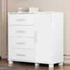 Cômoda 4 Gavetas com Sapateira Lívia Branco(Sem adesivo) – MADEC/VJ MÓVEIS