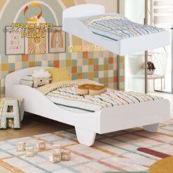 Cama Solteiro Sol Branco Brilho - PEROBA MÓVEIS