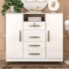 Cômoda 4 Gavetas 2 Sapateiras Angra CO260 Branco - FELLICCI