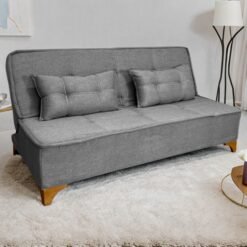 Sofá Cama Zayn 1,86 m Linho Cinza 27 - BOARETO ESTOFADOS