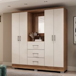 Guarda-Roupa Capelinha Roma 1181 1,60 m Freijó/Off White - CARRARO MÓVEIS