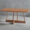 Mesa Átria 1592 Retangular 160 Rosê Cobre/Nogal Freijó - CARRARO MÓVEIS