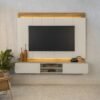 Painel Home até 75" Zurique Tauari/Off White Brilho - LINEA BRASIL