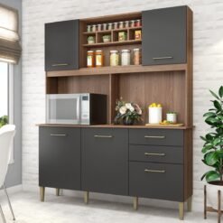 Kit Cozinha Alice/Laura C303 1,62 m Manchester/Grafite - FELLICCI