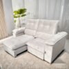 Sofá Retrátil e Reclinável Suíça 2,10 m Veludo Marfim – LEO DECOR