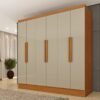 Guarda-Roupa 6 Portas Bariloche/Equador 1,80 m Cinamono/Off White - TCIL