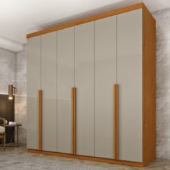 Guarda-Roupa 6 Portas Joinville/Andorra 2,18 m Cinamono/Off White - TCIL