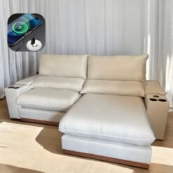 Sofá Retrátil e Reclinável Grazi 2,50 m Linho Bege 3105 - UNIART ESTOFADOS