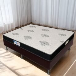 Colchão Casal Light D20 + Base Box Simples Corino Marrom – ECOTEC + ALTO NÍVEL CAMAS E COLCHÕES
