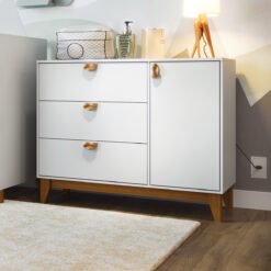 Cômoda 3 Gavetas com Porta Magia Branco - BATROL MÓVEIS