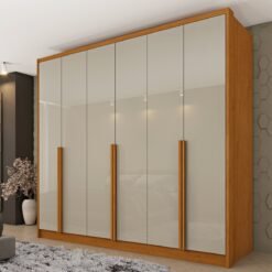 Guarda-Roupa 6 Portas Fortuna/Riqueza 2,43 m Cinamono/Off White - TCIL