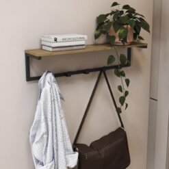 Cabideiro de Parede LI042 Freijó/Preto Fosco - KAPPESBERG