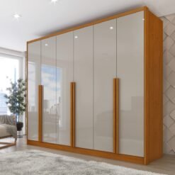 Guarda-Roupa 6 Portas Realeza/Esplendor 2,74 m Cinamono/Off White - TCIL