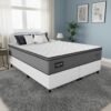 Colchão Queen Texas D28 + Base Box Simples Corino Branco – GAZIN COLCHÕES + ALTO NÍVEL CAMAS E COLCHÕES
