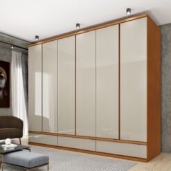 Guarda-Roupa 6 Portas Esparta/Lacônia 2,70 m Cinamono/Off White - TCIL
