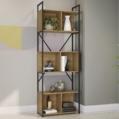 Estante Alta com 3 Nichos LI014 Freijó/Preto Fosco - KAPPESBERG