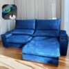 Sofá Retrátil e Reclinável Grazi 2,50 m Veludo Azul 3740 - UNIART ESTOFADOS