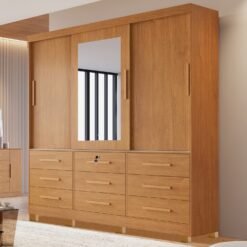 Guarda-Roupa 3 Portas(Com Pés)Athenas 1,80 m Nature – BIANCHI