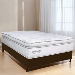 Colchão Casal New Freedom + Base Box Simples Corino Marrom – ORTOBOM + ALTO NÍVEL CAMAS E COLCHÕES