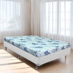 Colchão Casal Dream Soft + Base Box Simples Corino Branco – ORTOBOM + ALTO NÍVEL CAMAS E COLCHÕES