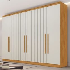 Guarda-Roupa 6 Portas Oxford 2,10 m Peroba/Off White - MÓVEIS EUROPA