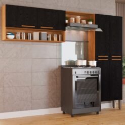 Cozinha 3 Peças Madri Cinamomo/Preto - SALLÊTO