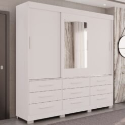 Guarda-Roupa 3 Portas New Star 1,80 m Branco - SALLÊTO