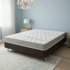 Colchão Casal Orthosono D33 + Base Box Simples Corino Marrom – ANJOS + ALTO NÍVEL CAMAS E COLCHÕES