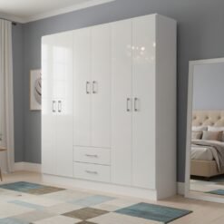 Guarda-Roupa 6 Portas Jamaica 6002 1,34 m Branco - FELLICCI