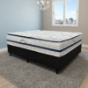 Colchão Casal Blue D33 + Base Box Simples Corino Preto - PAROPAS + BIOSTAR