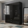 Guarda-Roupa 6 Portas Jamaica 6002 1,34 m Preto - FELLICCI