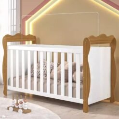 Berço Americano Lisi Branco Brilho/Amêndoa - PEROBA MÓVEIS