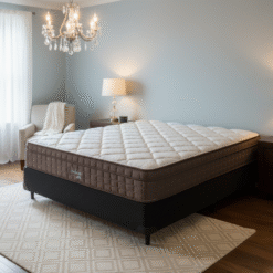 Colchão Casal Star One D28/AG D70 + Base Box Simples Corino Preto – ANJOS COLCHÕES + BIOSTAR