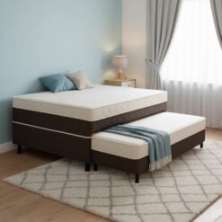 Cama Box Solteiro Ortopedica D33 com Auxiliar Marrom - ORTOBELLO