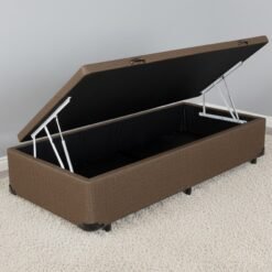 Base Box Solteiro Bau Linho Marrom - ALTO NIVEL CAMAS E COLCHOES