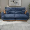 Sofá Retrátil e Reclinável Aquiles/Gran Bello 2,00 m Veludo Azul 104 - ZARAT ESTOFADOS