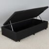 Base Box Solteiro Bau Linho Preto - ALTO NIVEL CAMAS E COLCHOES